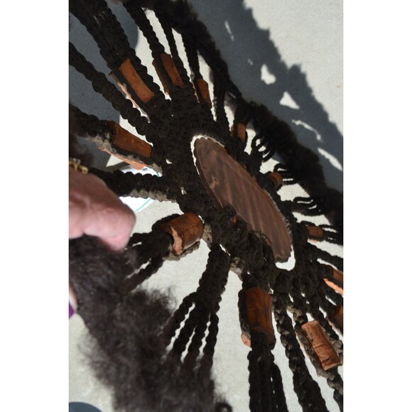 Vintage Macrame Earthy Large Wall Hanging Celestial Native Boho Mandala Hippie - Picture 5 of 5